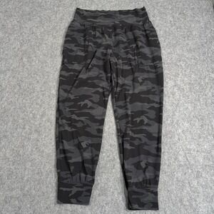 Athleta Women's Salutation Camo Jogger Pants Dark Gray‎ High Waist Athletic Sz L